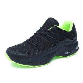 Outdoor Sport Shoe Men Mesh Breathable Running Air Cushion Athletic Walking Sneakers Spring Summer Autumn Professional Red Blue (Color: Green, size: 47)