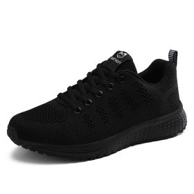 New Women Fashion Running Sneakers Platform Solid Color Flats Ladies Shoes Casual Breathable Wedge Heel Women Walking Sneaker (Color: 1721-black, Shoe Size: 36)