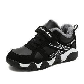 Boys Sneakers Winter Shoes Kids Cotton Shoes Fashion Fur Warm Outdoor Trainer Kids Running Shoes Children Sport Shoe Boots Tenis (Color: white shoes kids, size: 1.5)