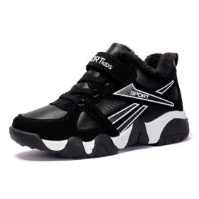 Boys Sneakers Winter Shoes Kids Cotton Shoes Fashion Fur Warm Outdoor Trainer Kids Running Shoes Children Sport Shoe Boots Tenis (Color: white winter shoes, size: 12.5)