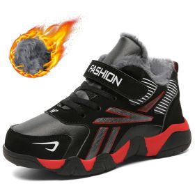 Boys Sneakers Winter Shoes Kids Cotton Shoes Fashion Fur Warm Outdoor Trainer Kids Running Shoes Children Sport Shoe Boots Tenis (Color: Red, size: 4.5)